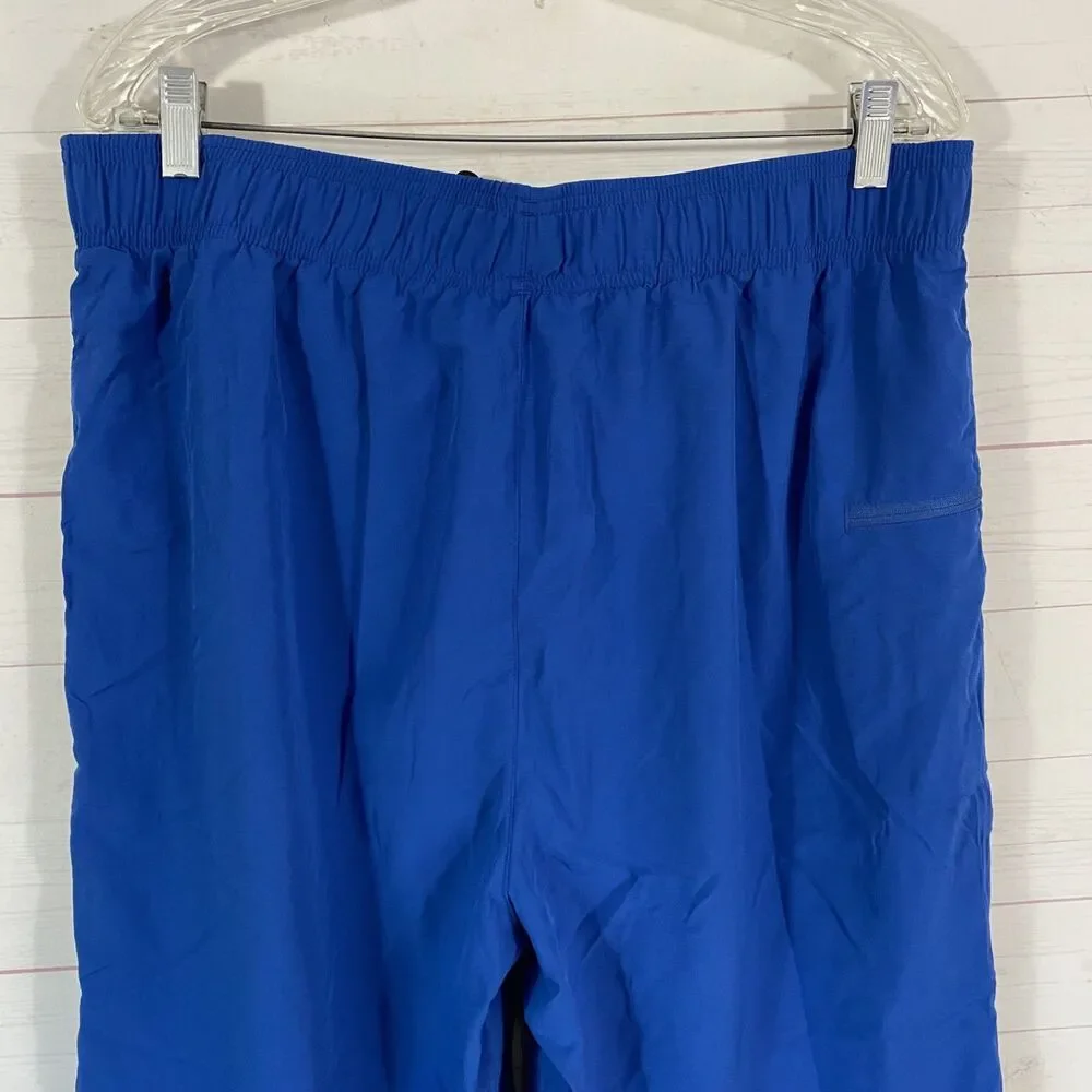 Pinkbomb Mens Lined Hybrid Swim Activewear Shorts XL Blue Elastic Waist Pocket